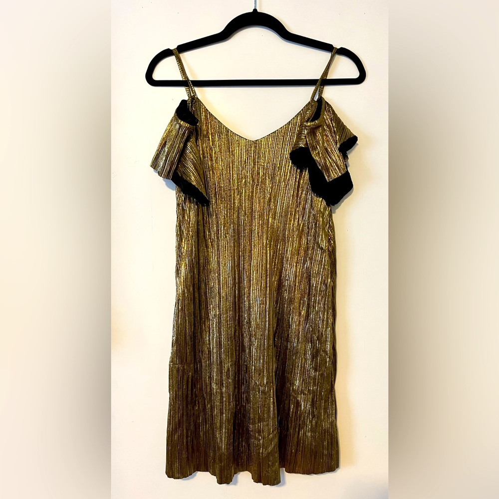 Gold Shimmer Mini Dress